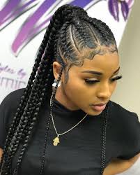 From classic braided hairstyles like french to more complicated five strand styles, check out these 40 whether you're looking for a trendy new way to wear your hair, or an easy style that will keep your strands in place all day, braided hairstyles are the most versatile way to make your hair goals a reality. 40 Best Ways To Wear Feed In Braids Ponytail For Black Ladies