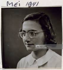 Passport photo of Margot Frank wearing a white blouse and eyeglasses,...  News Photo