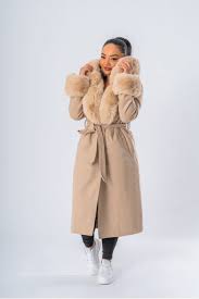 Hooded Coat With Removable Faux Fur