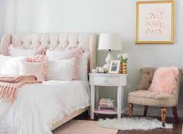 Powder Pink Soft Headboard On A Bed