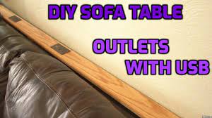 diy sofa table with outlets behind