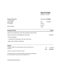 Price Quotation Template Format In Word Rightarrow Template Database