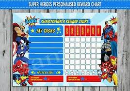Details About Superheroes Personalised Reward Chart Batman Behaviour Chore Kids Activity Iron