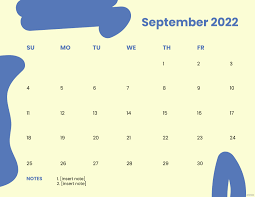 Free Blank September 2022 Calendar Template - Illustrator, Word, PSD |  Template.net
