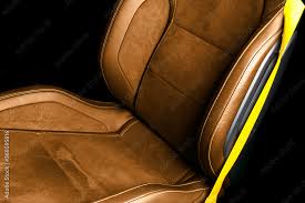 Brown Leather Interior Of The Luxury