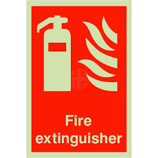 photoluminescent fire extinguisher sign