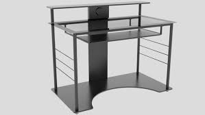 3d Model Computer Desk With Glass Top