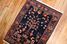 jewel toned navy persian sarouk rug no