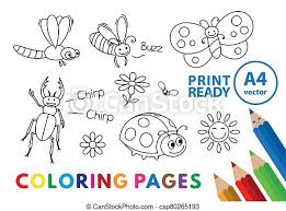 Free printable happy ladybug coloring pages and download free happy ladybug coloring pages along. Funny Insects Coloring Book Funny Insects Coloring Book Vector Coloring Book Pages For Children Education Canstock