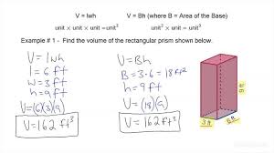 formula v lwh and v bh