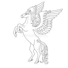Get free printable rodeo coloring pages with rodeo events. Isolated Black Outline Rearing Pegasus On White Background Side View Of Horse With Wings Curve Lines Page Of Coloring Book Stock Vector Illustration Of Coloring Mythology 125820697