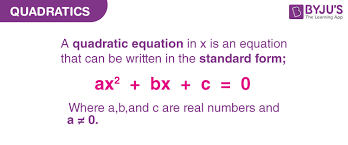 Quadratics Quadratic Equations