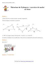 Theoreme de Pythagore Exercices de Maths en 4eme | PDF