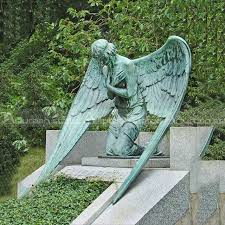 for graves bronze large angel statue