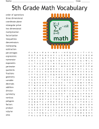 5th grade math voary word search