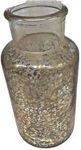 Mercury Glass Look Vase Bottle 3x3x6