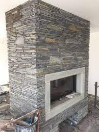 Blue Grey Slate Fireplace Feature