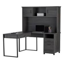 By techni mobili (25) 83.3 in. Realspace Dejori L Desk With Hutch Charcoal Office Depot