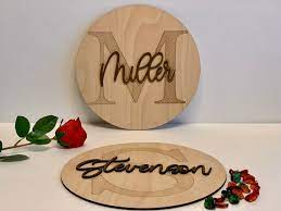 Personalized Wood Monogram Name Sign