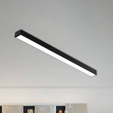 Clearly a winner in versatility and simplicity, this modern gold semi flush mount light will be a dashing addition in your dining room or over your kitchen table. Linear Flush Mount Ceiling Lamp Contemporary Aluminum Black Led Light Fixture For Kitchen 35 5 Wide Led Light Fixtures Kitchen Lighting Fixtures Ceiling Lamp