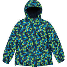 Gusti Green Flash Shatter Print Ski Jacket Insulated For Big Boys