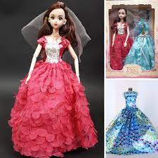 Siêu thú vị! Đồ chơi Búp bê Barbie cô dâu cho bé có khớp kèm Đầm dạ hội Phụ  kiện búp bê (tặng đầm ngắn, cao 30cm) bamboo