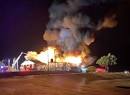 Firefighters battle flames on property of the Hejaz Temple in ...