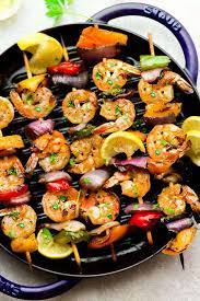 Grilled Shrimp And Vegetables gambar png