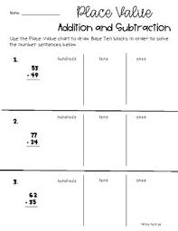 Addition Subtraction With A 100s Chart And Place Value Base Ten