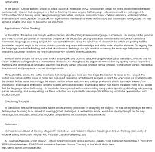 Critical Thinking Learning Models