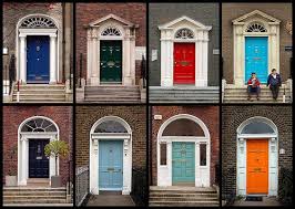 painted front doors red brick house