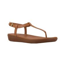 Womens Fitflop Tia Thong Sandal Size 8 M Caramel Leather