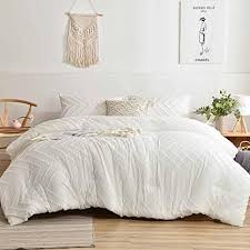 Nanko Queen Comforter Set White Tufted