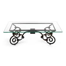 Vintage Iron Coffee Table With Glass
