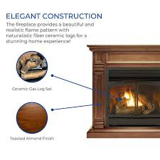 Duluth Forge 44 In Dual Fuel Ventless Gas Fireplace With Mantel 32 000 Btu T Stat Control Toasted Almond