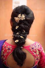 Accent this look with a fascinator and lace netting. Pin By Rajalakshmi Loganathan On Hair Do Bridal Hair Buns Braided Hairstyles For Wedding Engagement Hairstyles