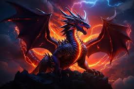 premium ai image colossal fire dragon