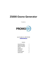 Z5000 Ozone Generator Promolife