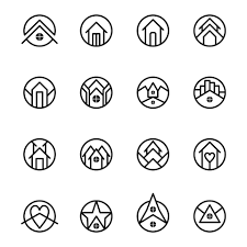 vector set icons house simple symbols
