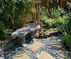 Small Curved Bench Stone Garden