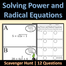 Radical Equations Scavenger Hunt