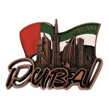 Buy Online UAE Flag and Dubai City Design Fridge Magnet, Multicolour in UAE  | Dragonmart.ae gambar png