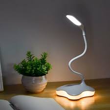 Us 20 99 30 Off Creative Lamp Base With Night Light Led Table Lamp Protect Eyes Desk Lamp Usb Rechargeable Night Light Blue Light Yellow Light In