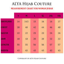 Jubah Muslimah Iris Measurement Chart In 2019 Abaya