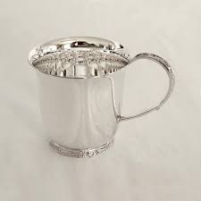 sterling silver christening cup with