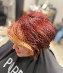 blonde hair with red highlight ideas