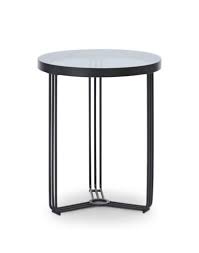 Finn Black Glass Circular Side Table