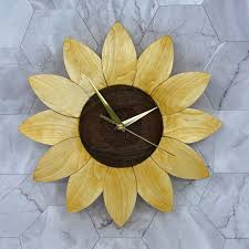 Aspen Walnut 12 Sunflower Wall Clock