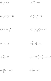 Linear Equations With Fractions Ma