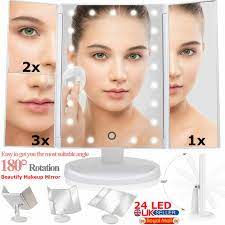 24 led tri fold makeup mirror touch